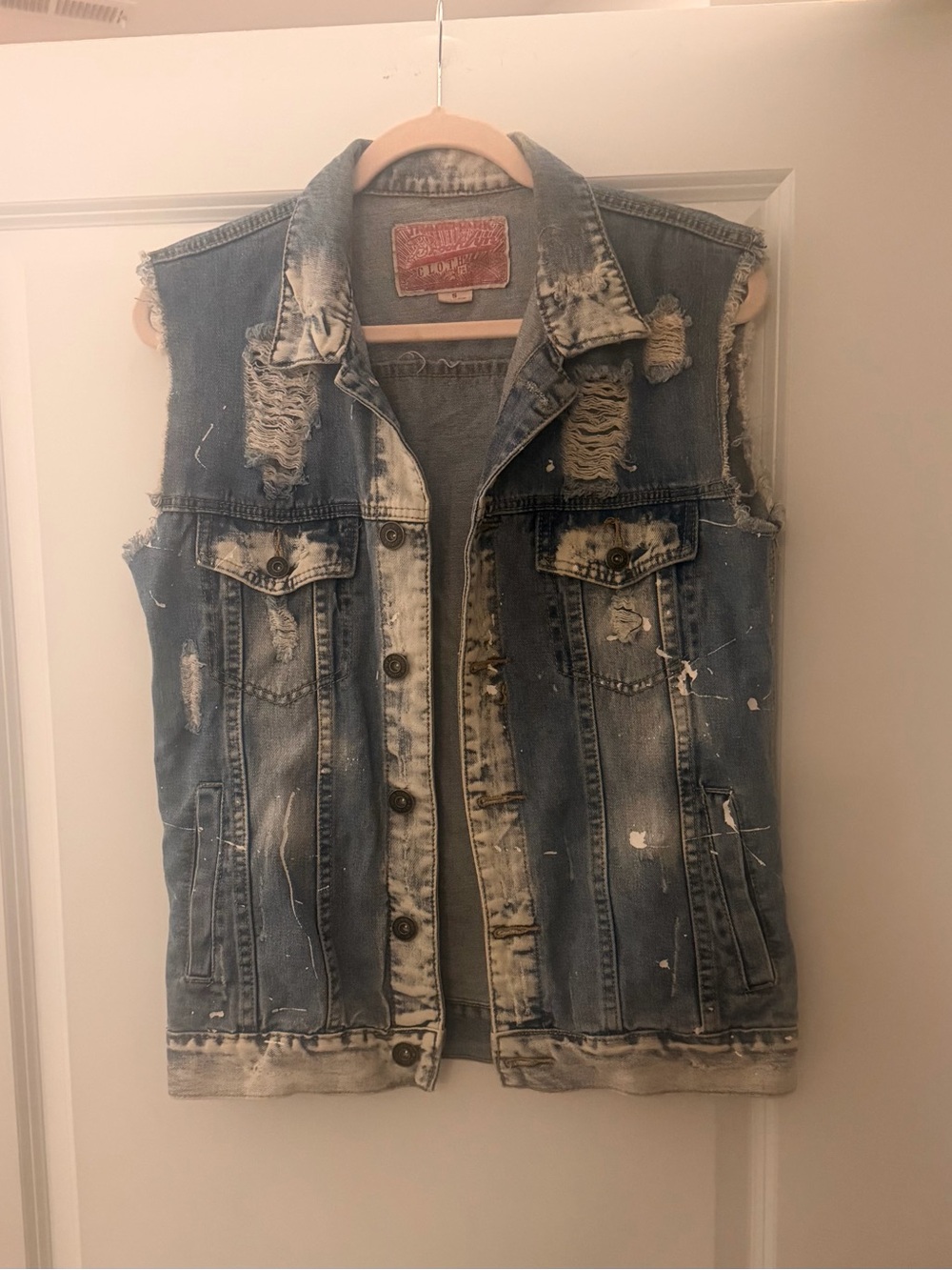 Brooklyn Cloth Light and Medium Blue Distressed Denim Vest